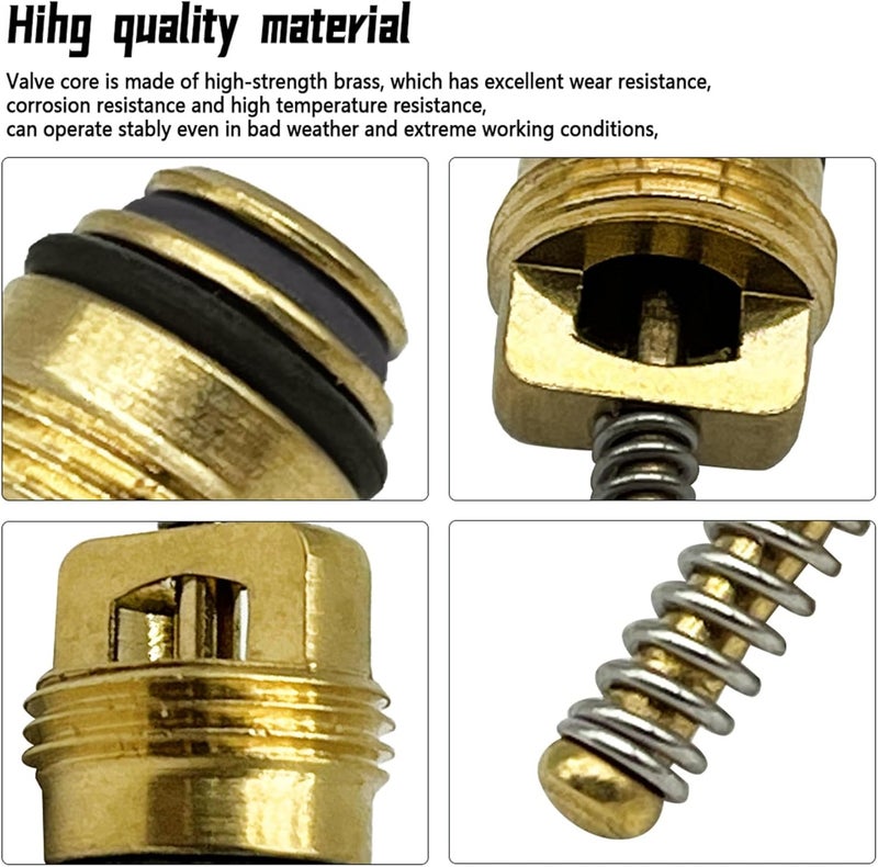 SIDMILE 25Pcs Standard M10 Brass A/C Schrader Valve Core for BAS03009 MT0065 59356 Fit for Ford 4L3Z19D701A Fit for GM 10245619 Fit for Chrysler 4882331 for 134A and R12 Systems - Image 3